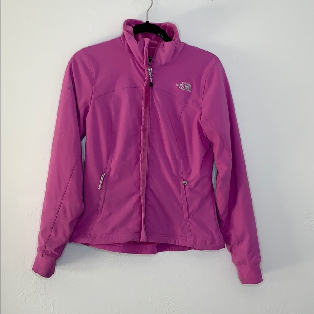 The north face purple soft shell zip jacket small
